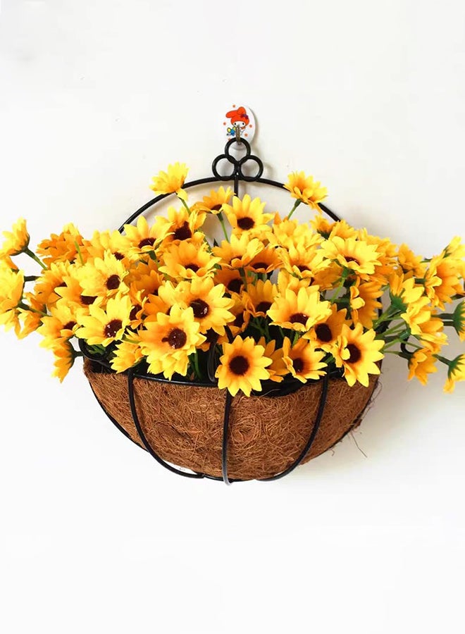 HOME TASTE Hometaste Iron Haven Metal Hanging Planter Hanging Metal Planter Basket With Coco Coir Liner Wall Mount Wire Plant Holder For Indoor Outdoor Garden Porch And Balcony (39X22X36Cm) 