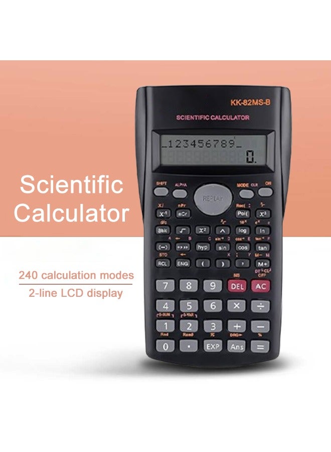 Generic Portable Scientific Calculator, 240 Calculation Modes Calculator, Large LCD Display with Sliding Protective Cover, Energy-Saving Battery Design, Perfect for School, Office Use  - Image 1