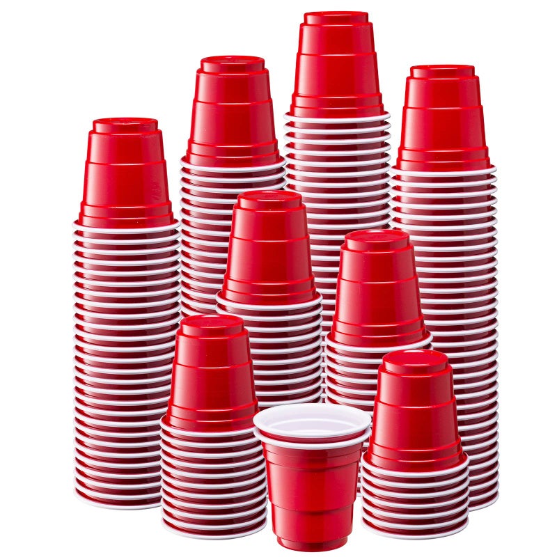 Gusto GUSTO 2 oz  300 Count Mini Shot Glasses Disposable  Red Jello Shot Cups for Parties and Events Formerly Comfy Package