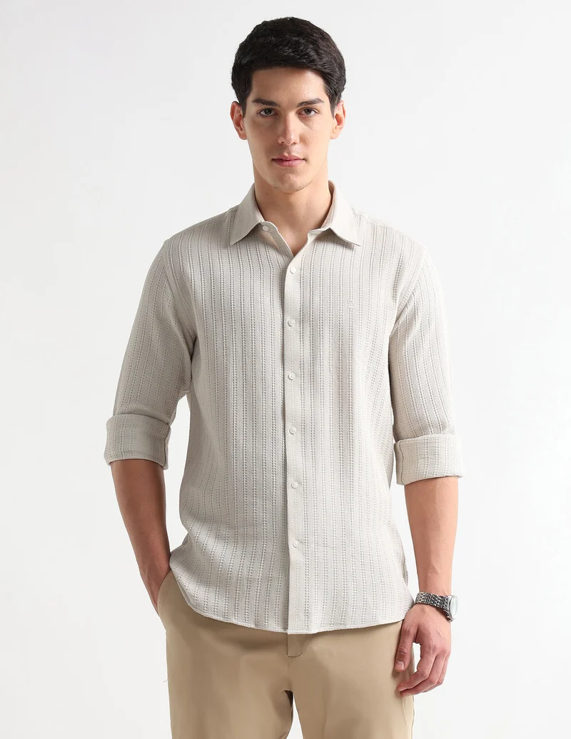Arrow Tailored Fit Patterned Elixir Shirt