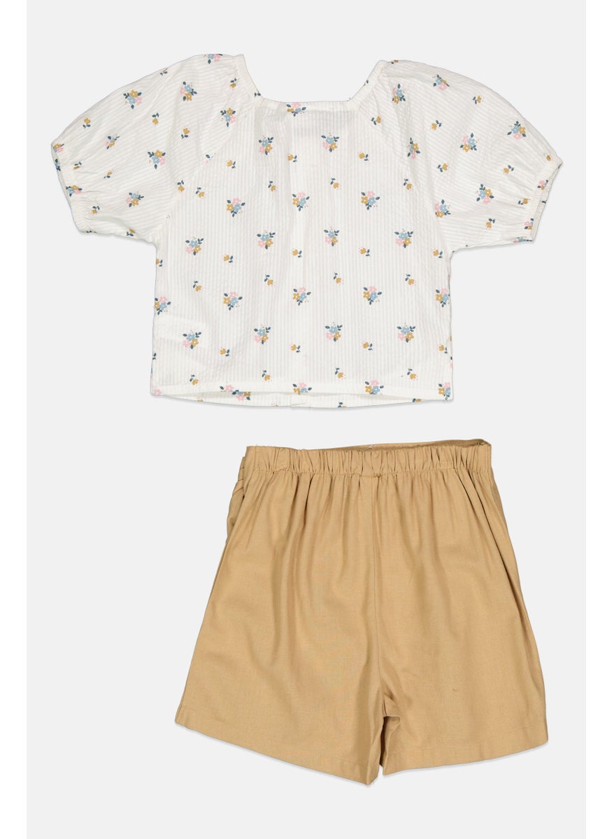 Willow & Whistle Kids Girl 2 Pieces  Allover  Printed Top And Skorts Set, Multicolor  - Image 2