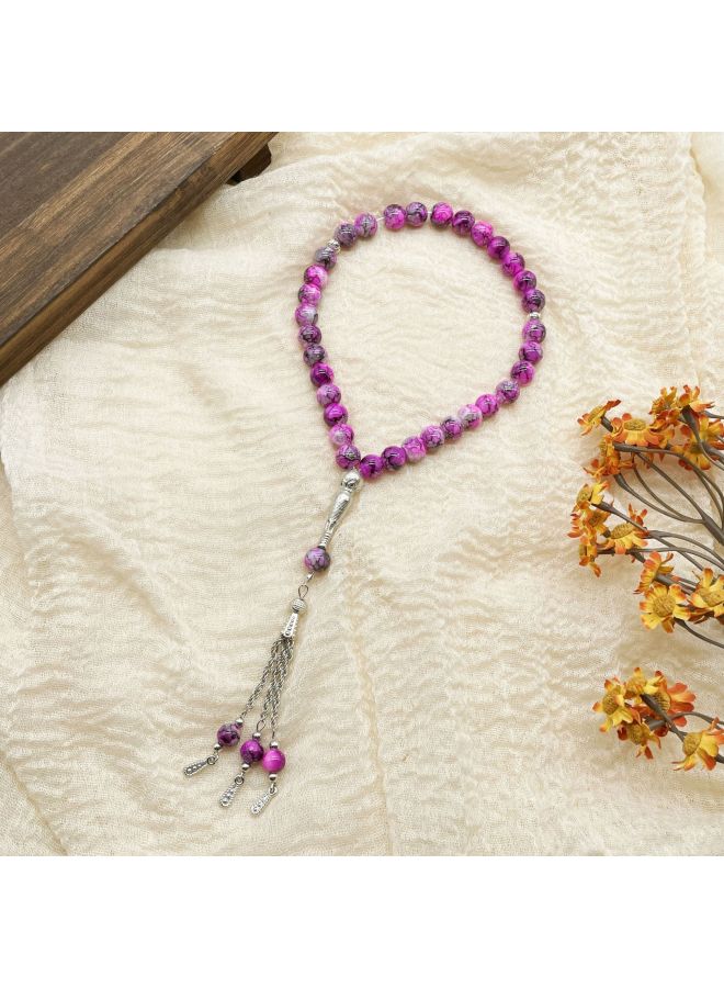 YIXIA New 10mm 33 Beads Large Flower Bead Drop Tassel Glass Muslim Daily Prayer Beads Middle Eastern - Image 2
