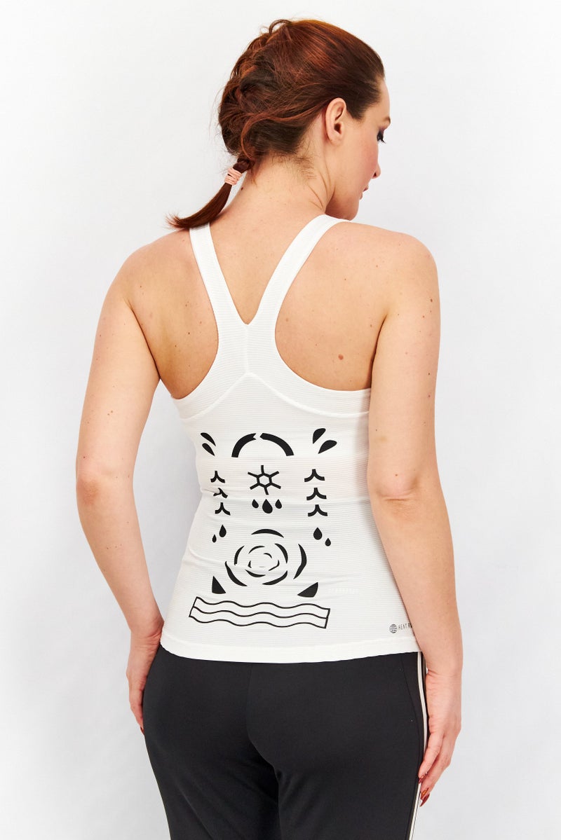 Adidas Women Sportswear Fit Lightly Padded Training Top, White - Image 3