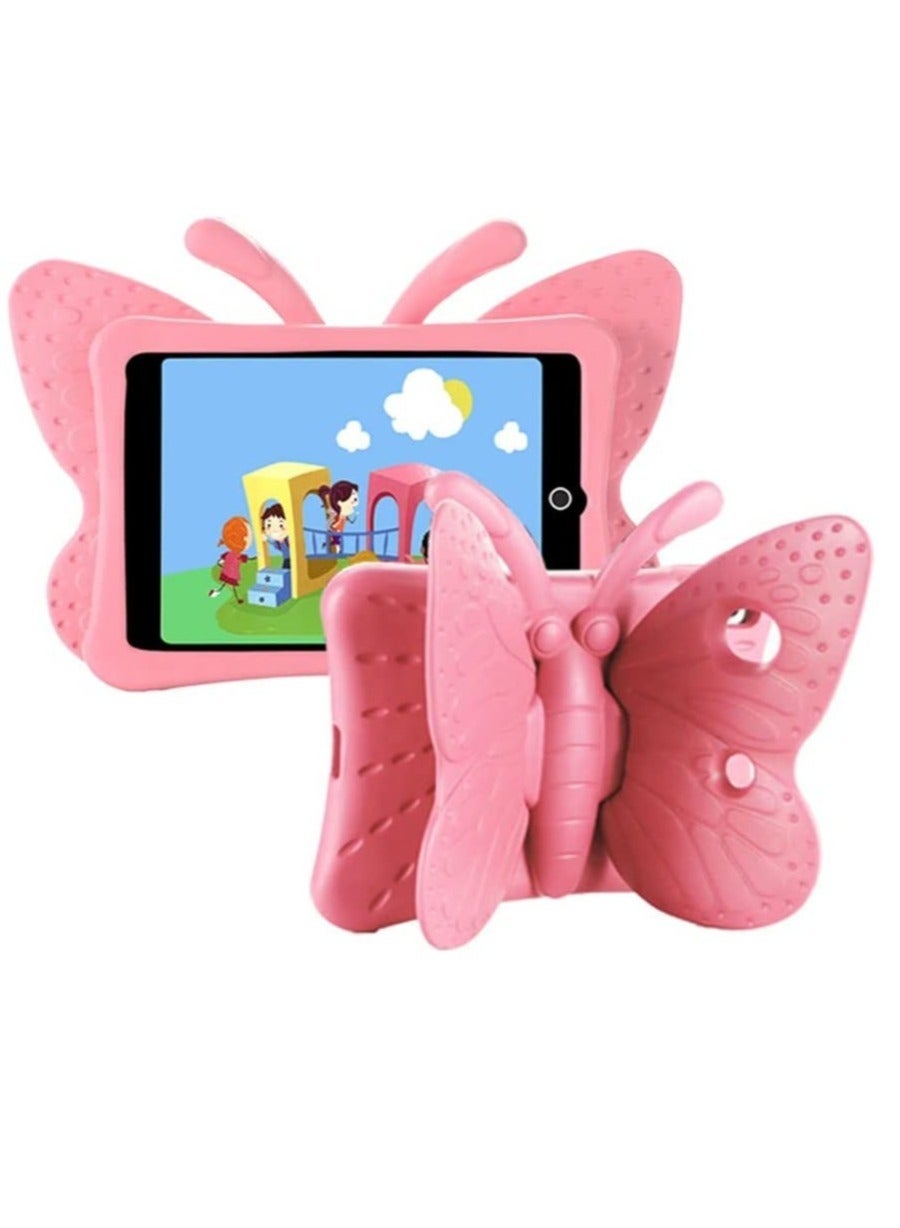 iPad 9th 8th 7th Generation Case Kids Girls, Cute Butterfly Shockproof EVA Foam Super Protection Stand Cover for iPad 2021 2020 2019 10.2" and iPad Air 3 Pro 10.5" - Pink