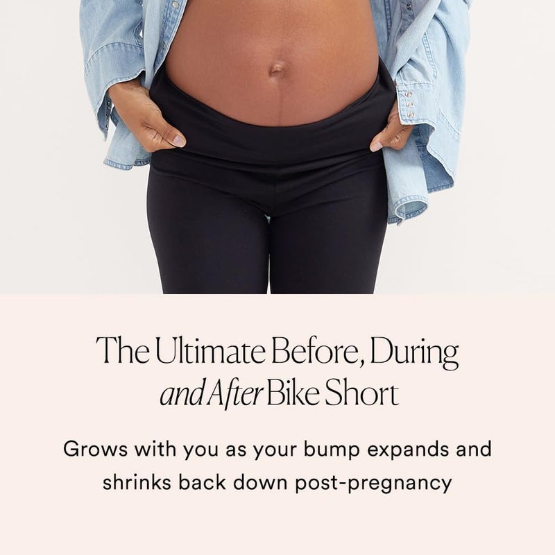 Hatch The Bodyflex Bike Short, Supportive & Sculpting, Under Over Belly Design for Pregnancy & Beyond, Black - Image 2