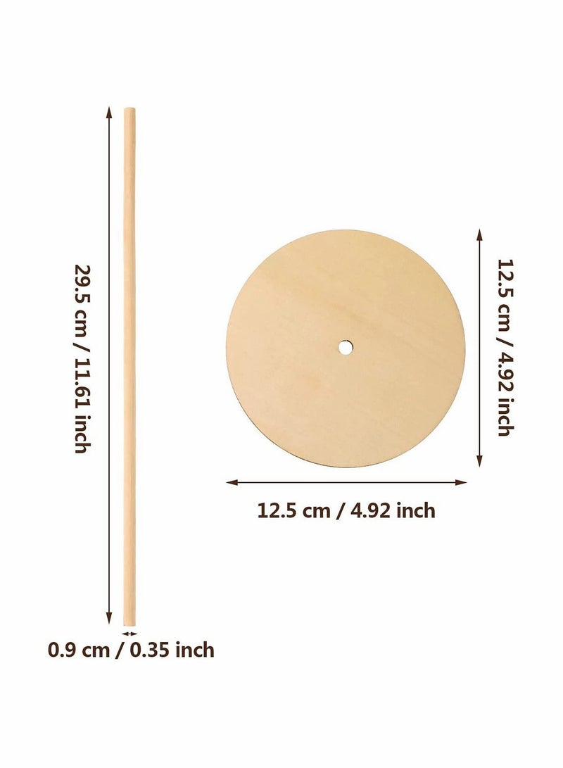 KASTWAVE أرفف دونات خشبية 5 قطع حامل دونات قابل للفك حامل عرض دونات قابل لإعادة الاستخدام لزفاف عيد ميلاد لوازم الحفلات (نمط دائري) - Image 4