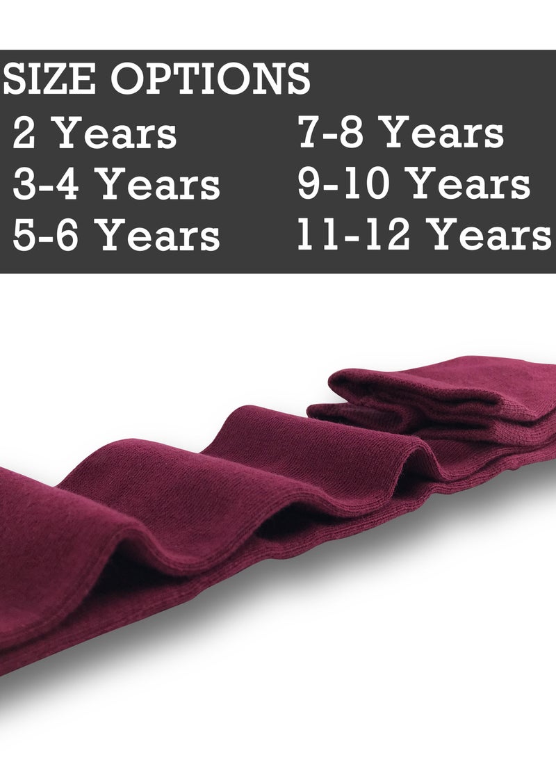 Generic - Girls Cotton Color Burgundy Tights - Leggings - Stockings Pack of 1 - Image 1