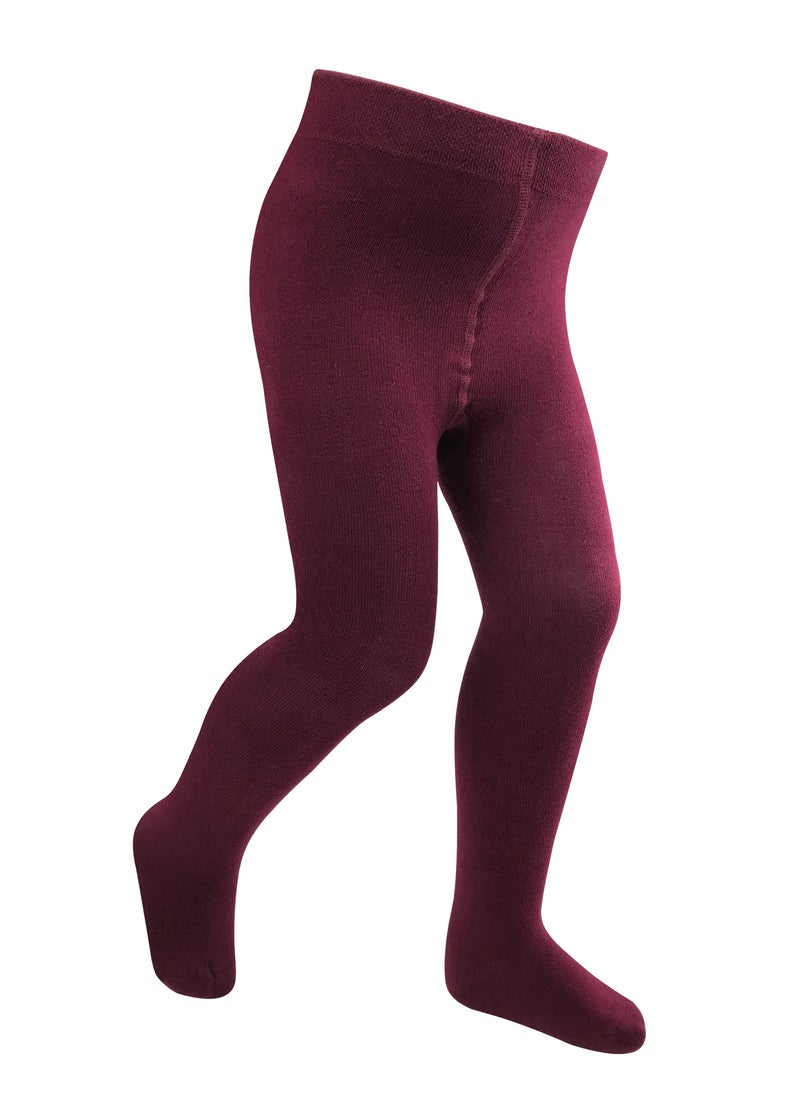 Generic - Girls Cotton Color Burgundy Tights - Leggings - Stockings Pack of 1 - Image 1