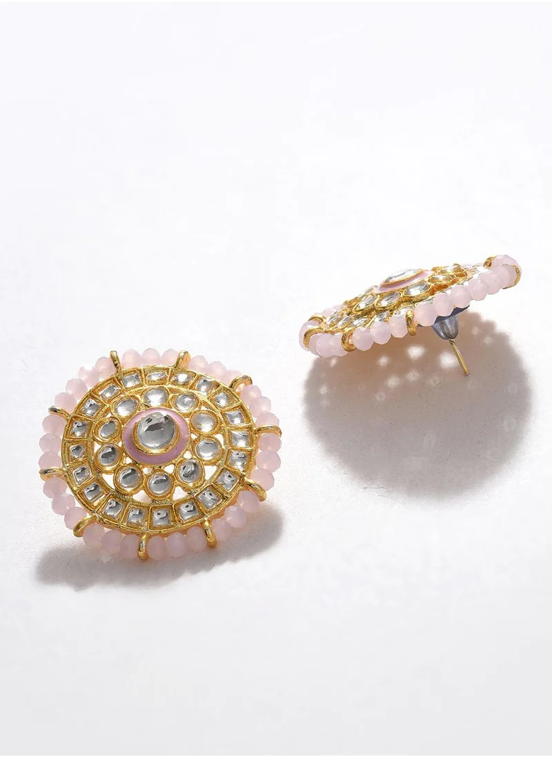 سوهي Stone Studded & Beaded Necklace & Earrings Set