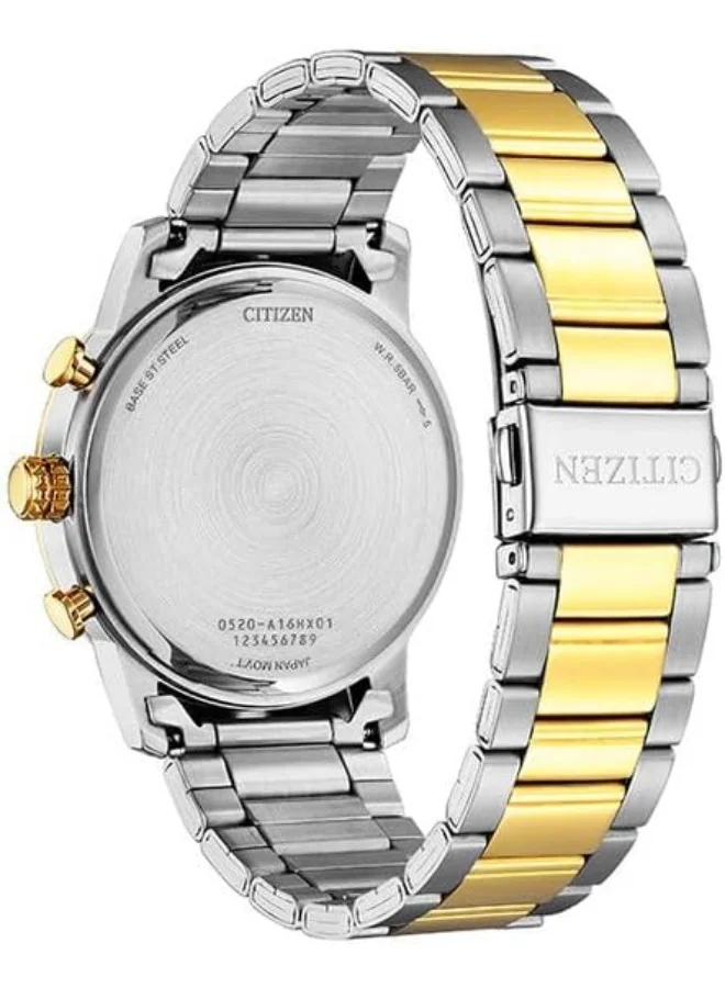 CITIZEN Citizen Quartz Chronograph Blue Analog Gold Tone Men's Casual Watch