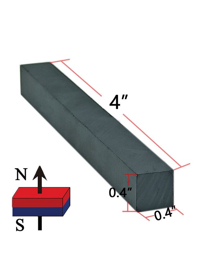 AOMAG Heavy Duty Strong Ceramic Bar Magnets - Bulk Magnet Grade C8 Rectangle Ferrite Bar Magnet 2/5x2/5x4" Block Magnet (Pack of 9) - Image 3