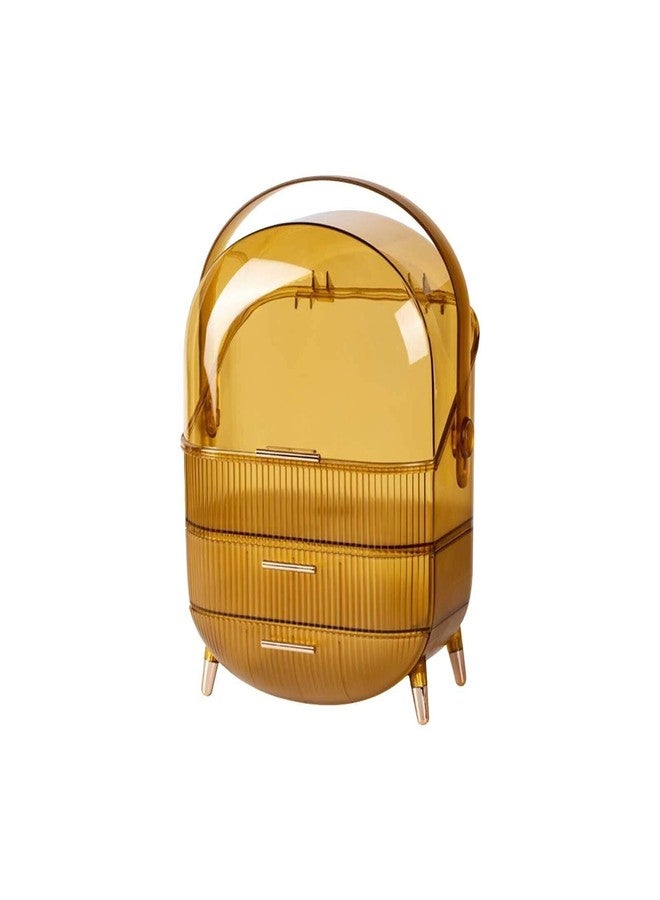 Marrone Makeup Organizer, Cosmetic Storage Box, Skin Care Storage Box, Waterproof and Dustproof, Suitable for Bathroom Countertops and Bedroom (Gold) - Image 1