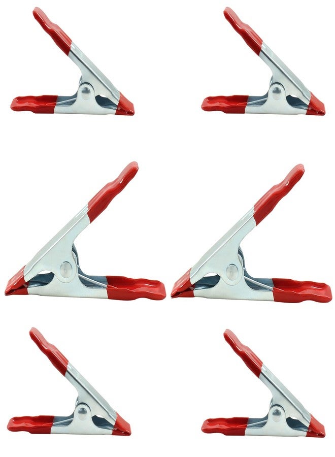 LifCratms 6 Pcs Metal Spring Clamps 4" inch, Heavy Duty Spring Metal Clips Clamps, Tent Clips with Rubber Tips for Woodworking Camping Photography Projects Home Improvement - Image 2