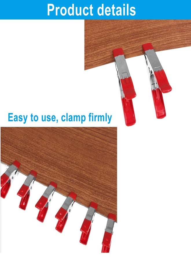 LifCratms 6 Pcs Metal Spring Clamps 4" inch, Heavy Duty Spring Metal Clips Clamps, Tent Clips with Rubber Tips for Woodworking Camping Photography Projects Home Improvement - Image 4