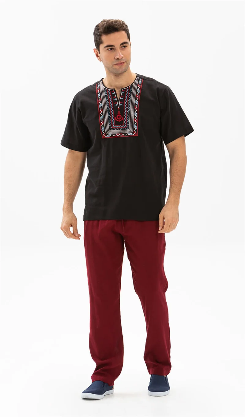Eliş Şile Bezi Şile Bezi Cepli Erkek Pantolon Bordo Brd