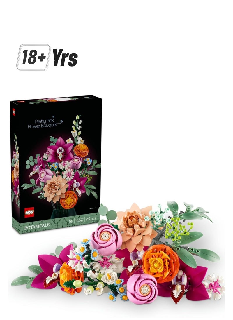 LEGO LEGO Pretty Pink Flower Bouquet Set for Adults - Building Toys 10342  - Image 1