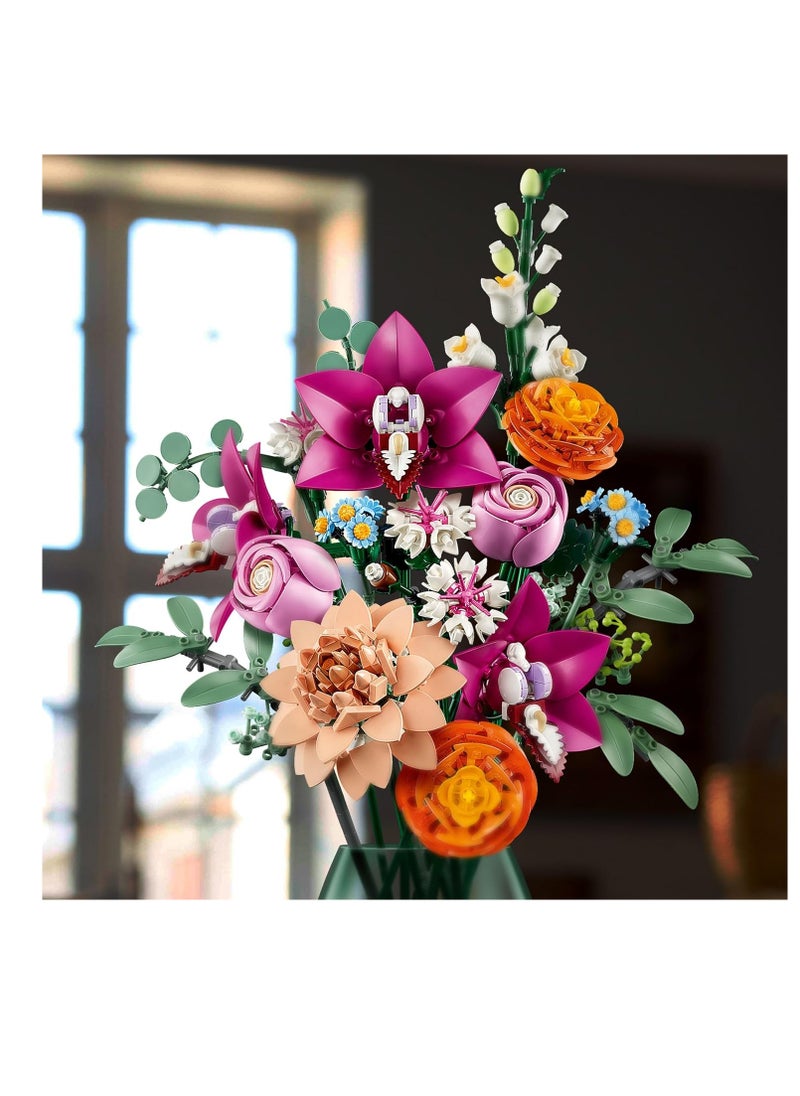 LEGO LEGO Pretty Pink Flower Bouquet Set for Adults - Building Toys 10342  - Image 5