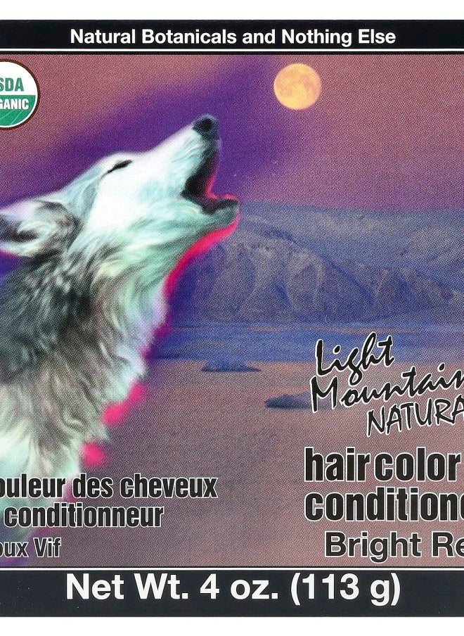 Light Mountain Natural Hair Color & Conditioner Bright Red 4 oz (113 g) 
