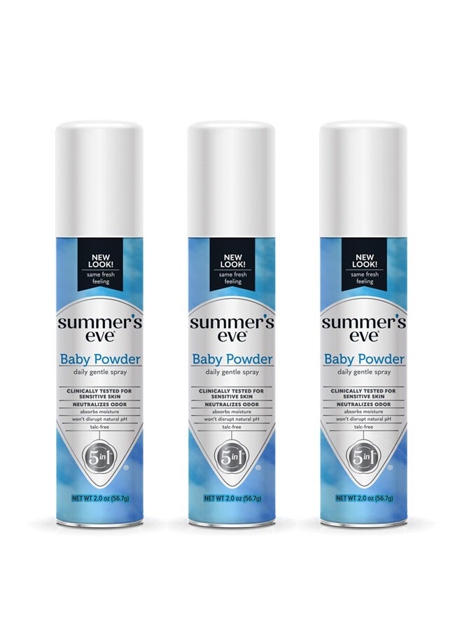 Summer's Eve Baby Powder Daily Gentle Feminine Spray, 2 oz, 3 Pack - Image 3