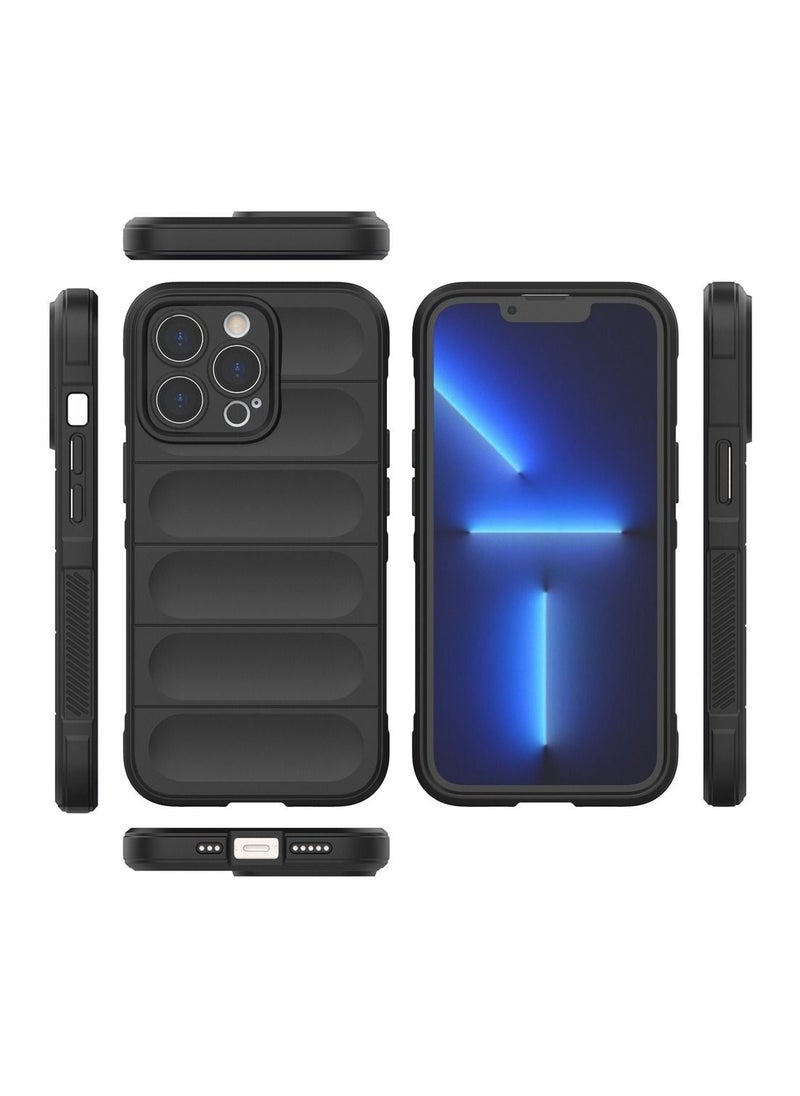 Silicone Protective Case Compatible with Iphone 12 Pro Magic Shield Shockproof Case with Camera Protection (Black)