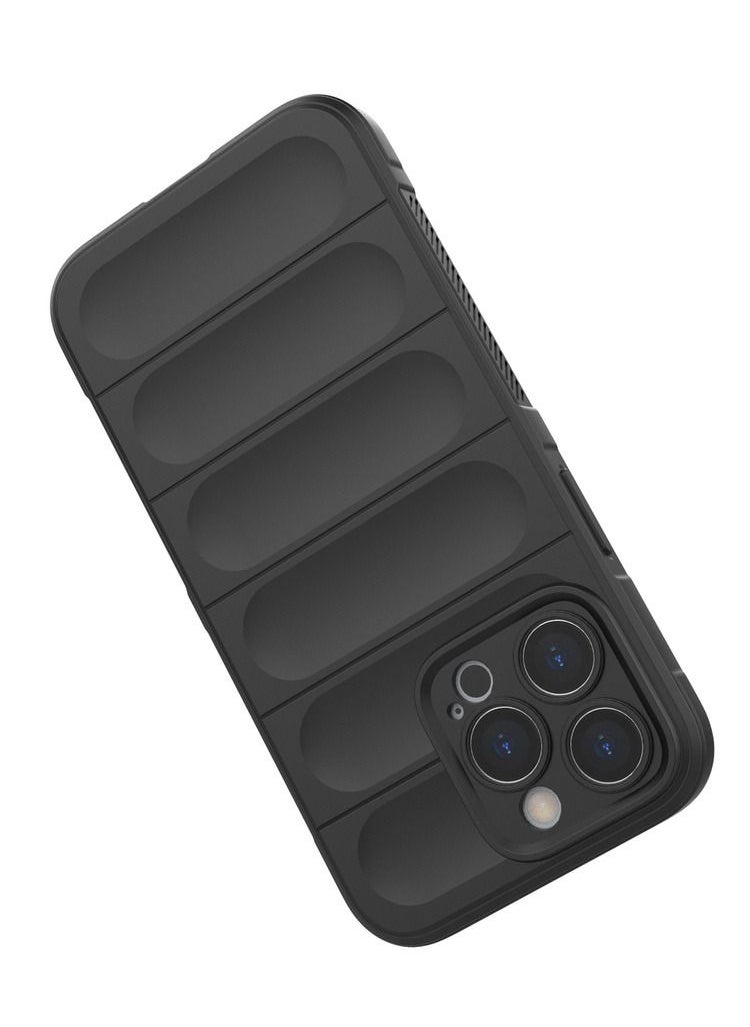 Silicone Protective Case Compatible with Iphone 12 Pro Magic Shield Shockproof Case with Camera Protection (Black)
