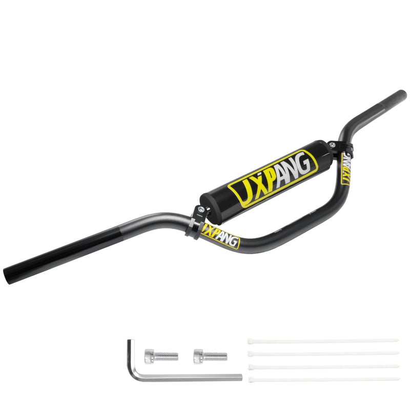 JXPANG 7/8" 22mm Dirt Bike Handlebars, High/Mid/Low Rise, CNC 6061-T6 Aluminum w/Foam Pad, Universal for Pit Dirt Bike ATV Quad Motocross Mini Bike CRF YZF KXF KLX (Black, Mid Rise Handlebar) - Image 1