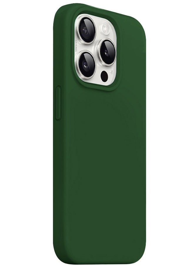 CATANES iPhone 15 Pro Case Silicone Case Cover Durable and Anti Scratch Back Cover Green  - Image 3