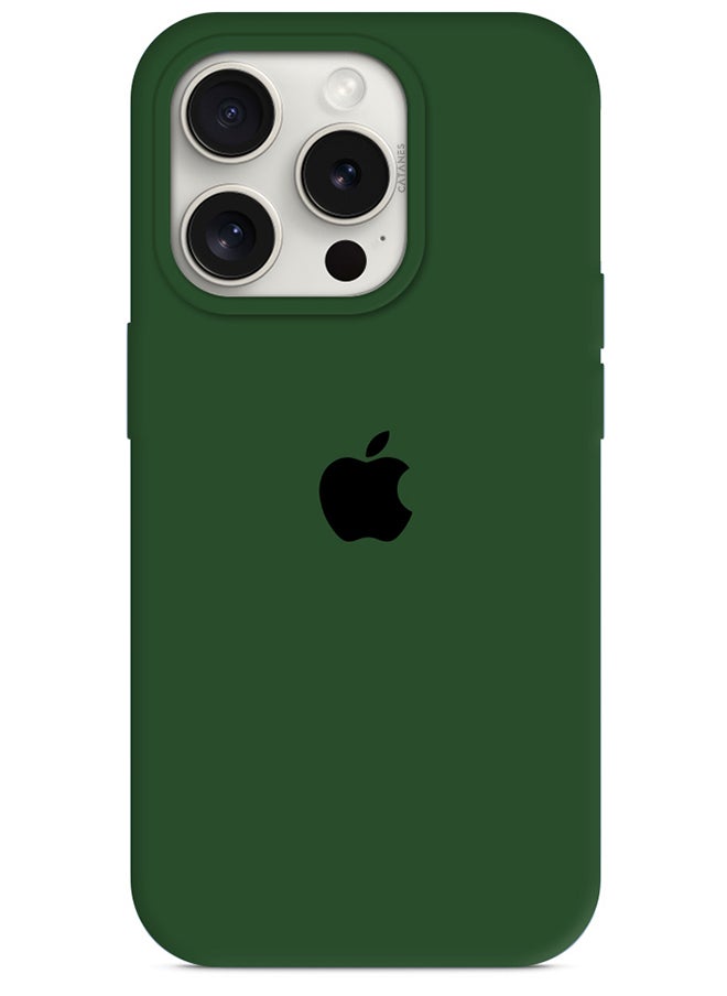 CATANES - iPhone 15 Pro Case Silicone Case Cover Durable and Anti Scratch Back Cover Green - Image 1