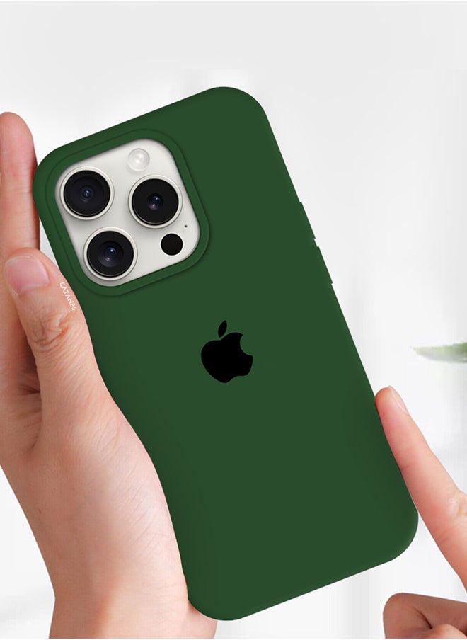 CATANES - iPhone 15 Pro Case Silicone Case Cover Durable and Anti Scratch Back Cover Green - Image 1