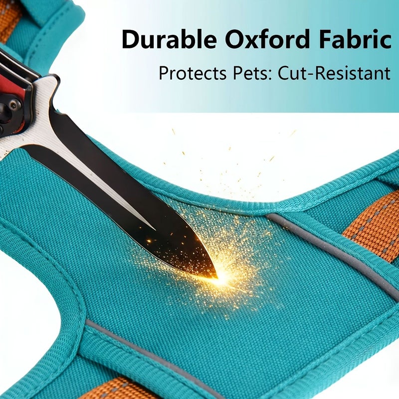 Red Adjustable Reflective Dog Safety Harness With Soft Breathable Mesh Fabric Comfort Handle And Durable Polyester Construction For Small Dog Safety - Image 4