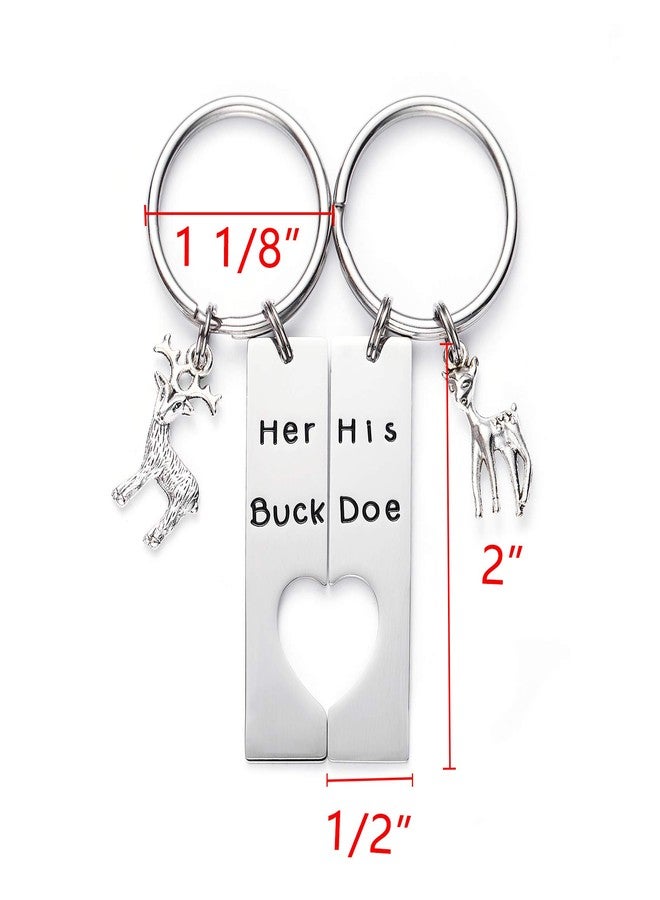LParkin Her Buck His Doe Keychains Hunting Gifts Wedding Deer Key chain - Image 2