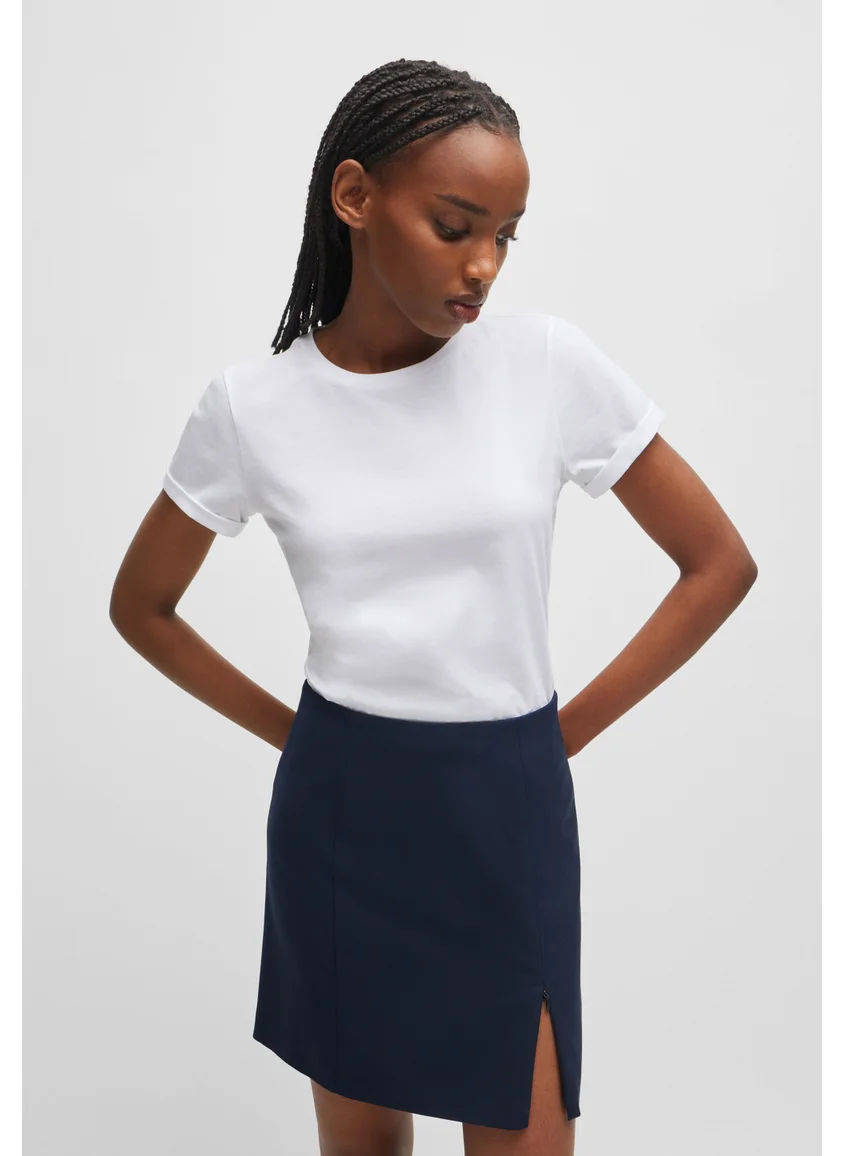 HUGO Slim-fit T-shirt in cotton with rear logo print