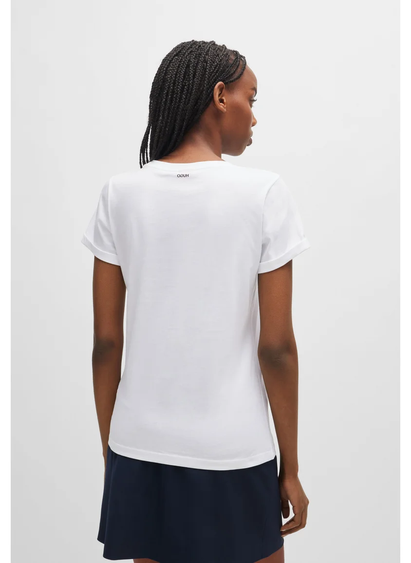 HUGO Slim-fit T-shirt in cotton with rear logo print