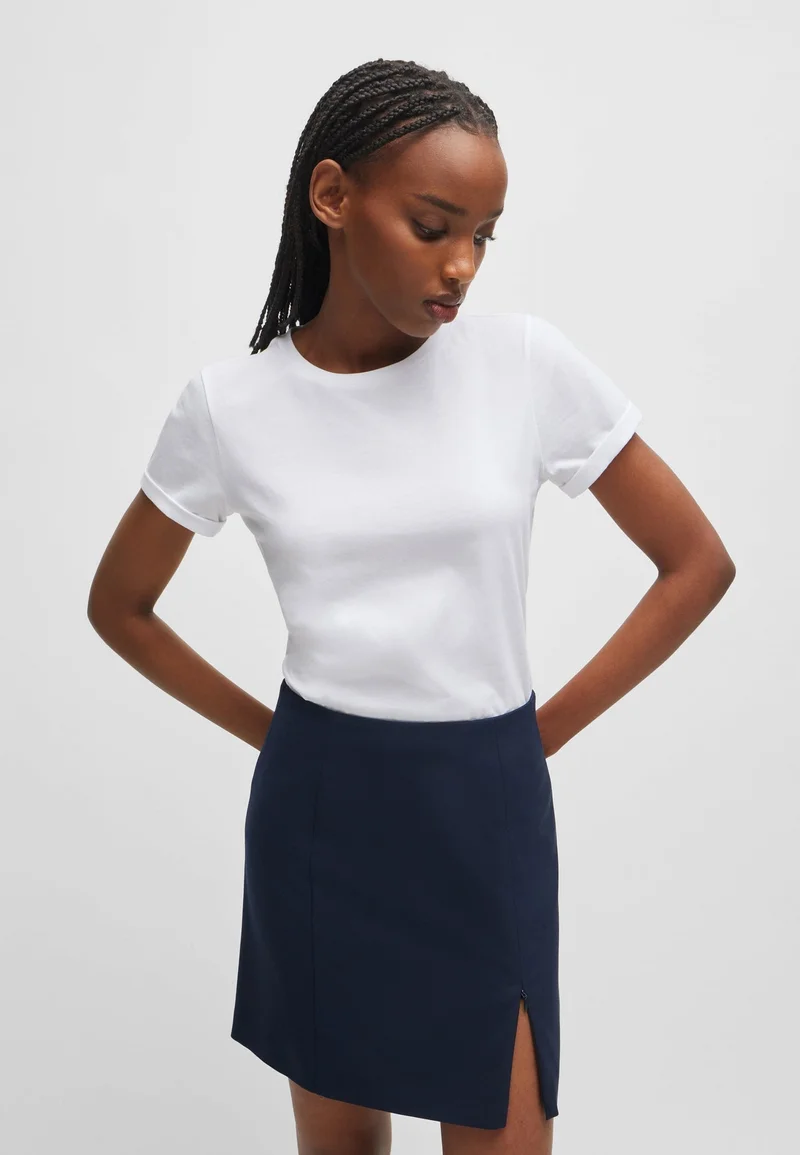 HUGO Slim-fit T-shirt in cotton with rear logo print