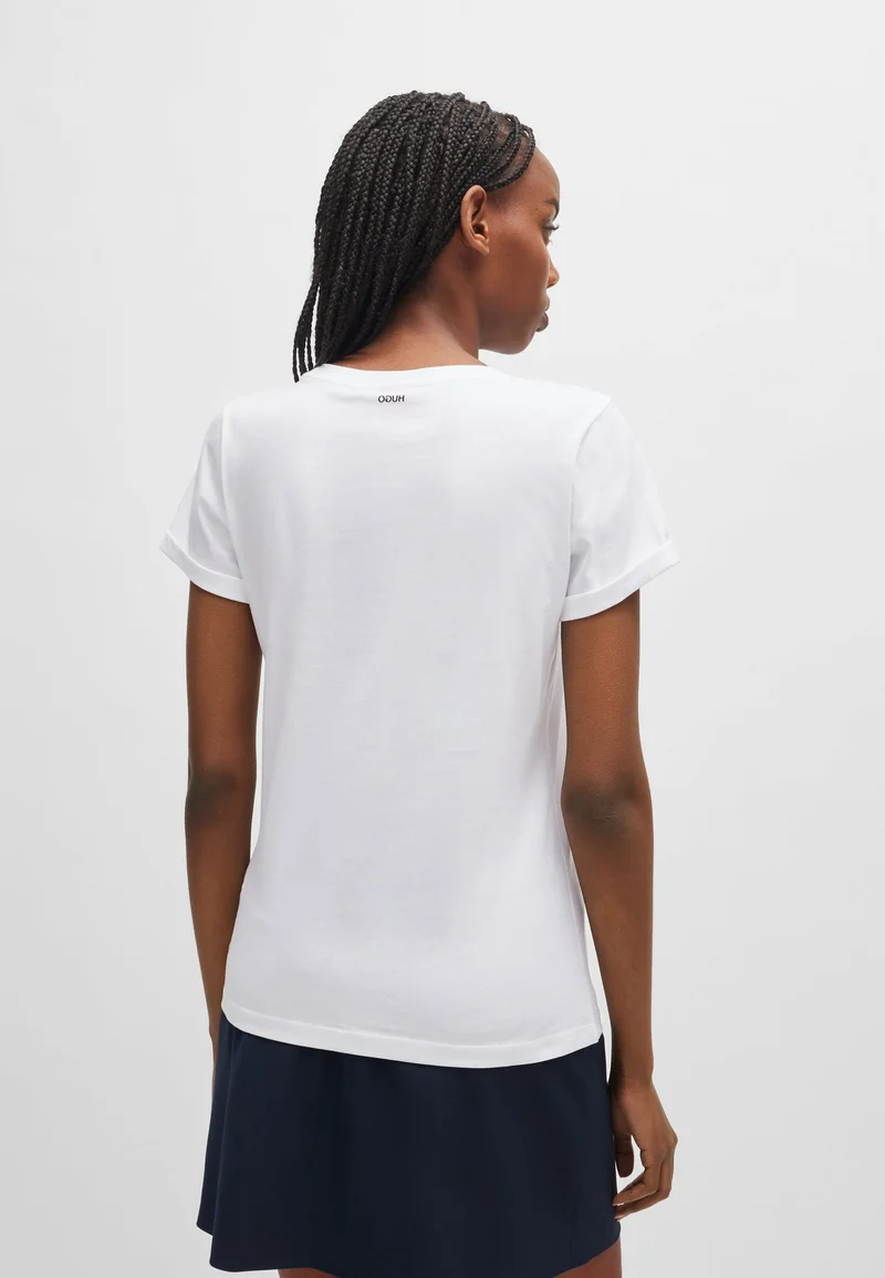 HUGO Slim-fit T-shirt in cotton with rear logo print