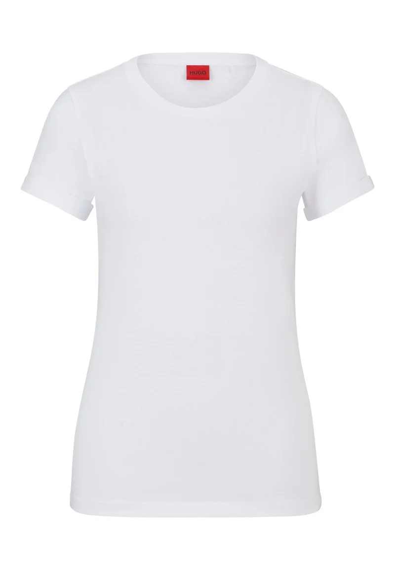 HUGO White Cotton-jersey T-shirt with rear logo detail for Women | Best Price UAE