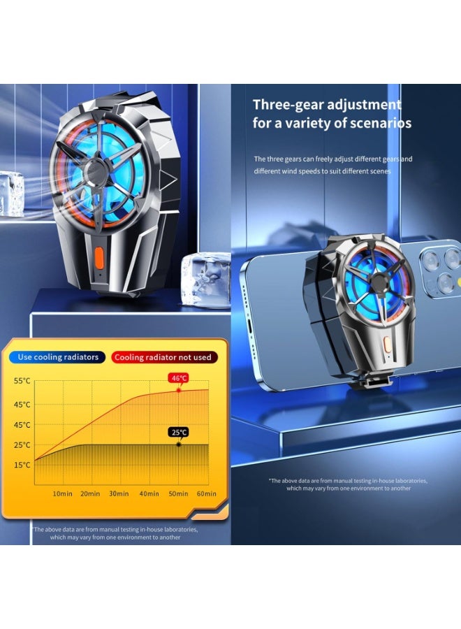 Mobile Phone Cooler Rechargeable, Cell Phone Radiator Cooling Fan for Watching Videos, Portable Cellphone Semiconductor Cooling Backclip Radiator Fan for Playing Games - Image 4