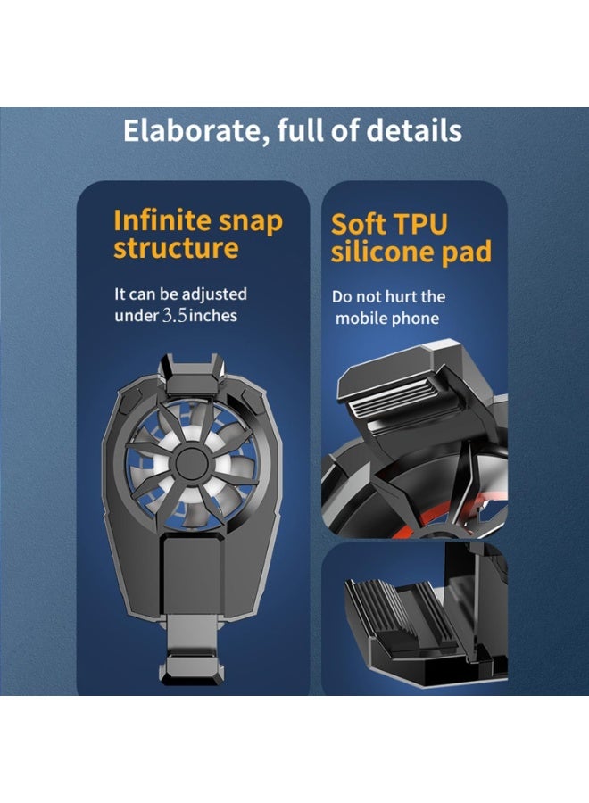 Mobile Phone Cooler Rechargeable, Cell Phone Radiator Cooling Fan for Watching Videos, Portable Cellphone Semiconductor Cooling Backclip Radiator Fan for Playing Games - Image 3