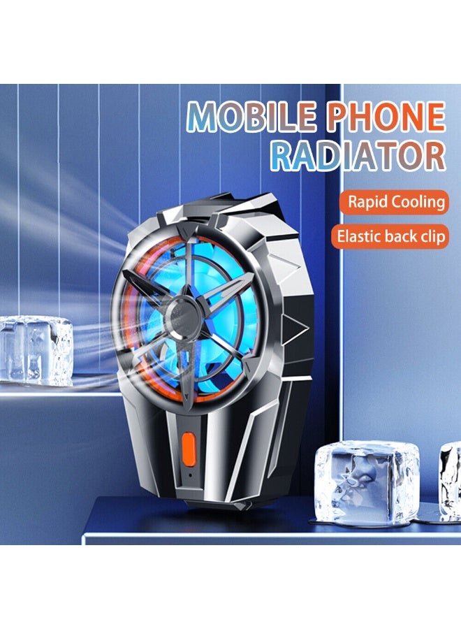 Mobile Phone Cooler Rechargeable, Cell Phone Radiator Cooling Fan for Watching Videos, Portable Cellphone Semiconductor Cooling Backclip Radiator Fan for Playing Games - Image 1