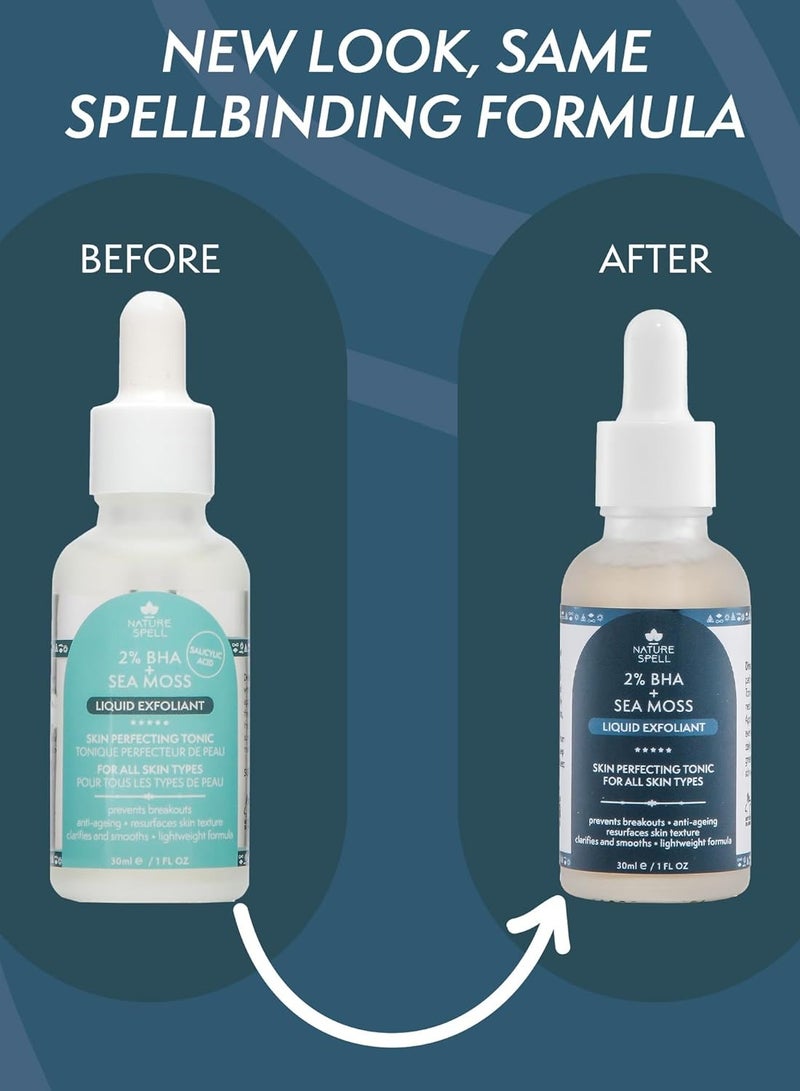 نايتشر سبيل تونر مقشر للبشرة بخلاصة BHA 2% وعشب البحر من Nature Spell – 30 مل - Image 3