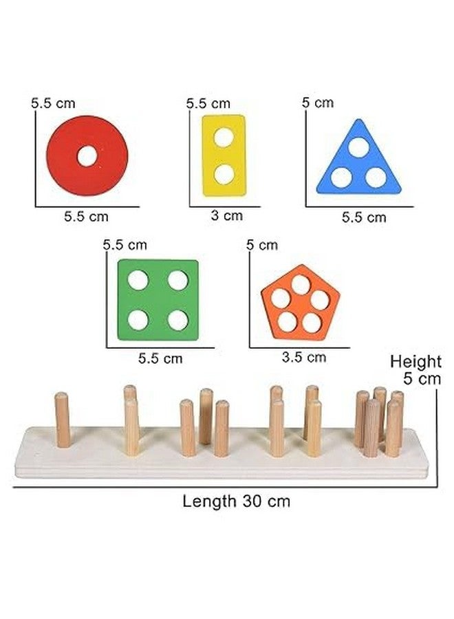 Parteet Educational Toys For 1 2 3 Year Old Boys Girls Toddlers, Wooden Sorting And Stacking Preschool Educational Toys, Color Recognition Stacker Shape Sorter Puzzles. - Image 3