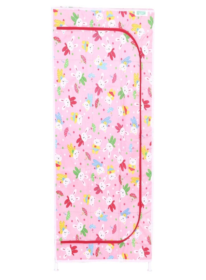FLIPZON Multipurpose 6 Shelve Baby Wardrobe, (Fabric Shelves)- Rabbit Pink - Image 5