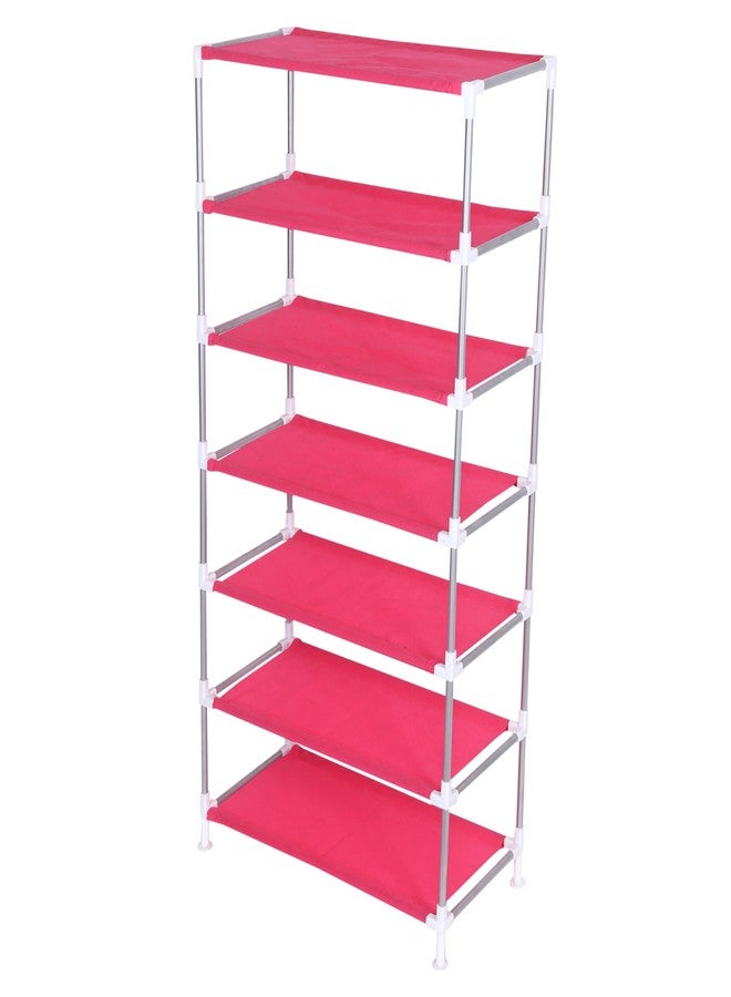 FLIPZON Multipurpose 6 Shelve Baby Wardrobe, (Fabric Shelves)- Rabbit Pink - Image 2