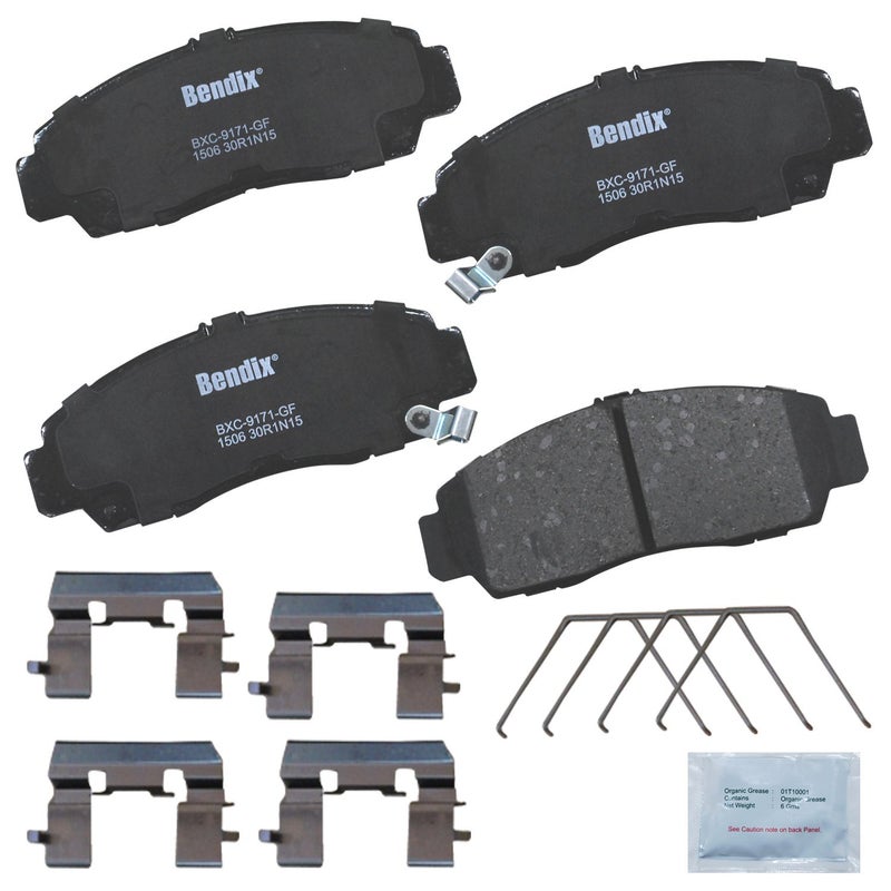 Bendix Priority1 CFC1506 Ceramic Front Brake Pads for Acura CL 2001-2003, RL 1999-2004, TL 1999-2008, TSX 2004-2014, Honda Accord 2003-2012 (select trims only) - Image 1