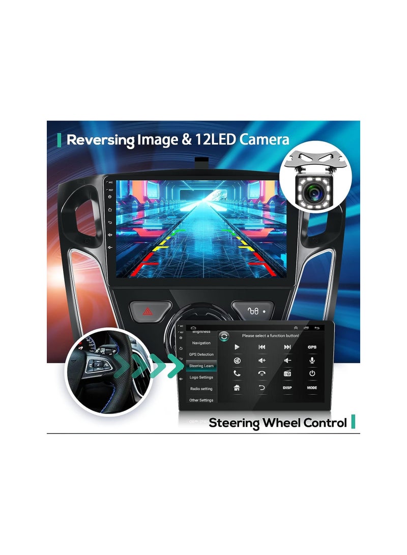 SHEZA STAR Android Car Stereo for Ford Focus 2012 To 2018 1GB RAM 32GB ROM Mirror-Link Wi-Fi BT, Radio GPS Navigation, 9 Inch IPS Touch Screen with Backup Camera Included - Image 4