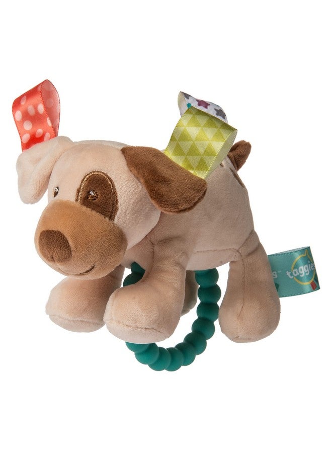 Taggies Soft Baby Rattle With Teether Ring 6Inches Buddy Dog - Image 1