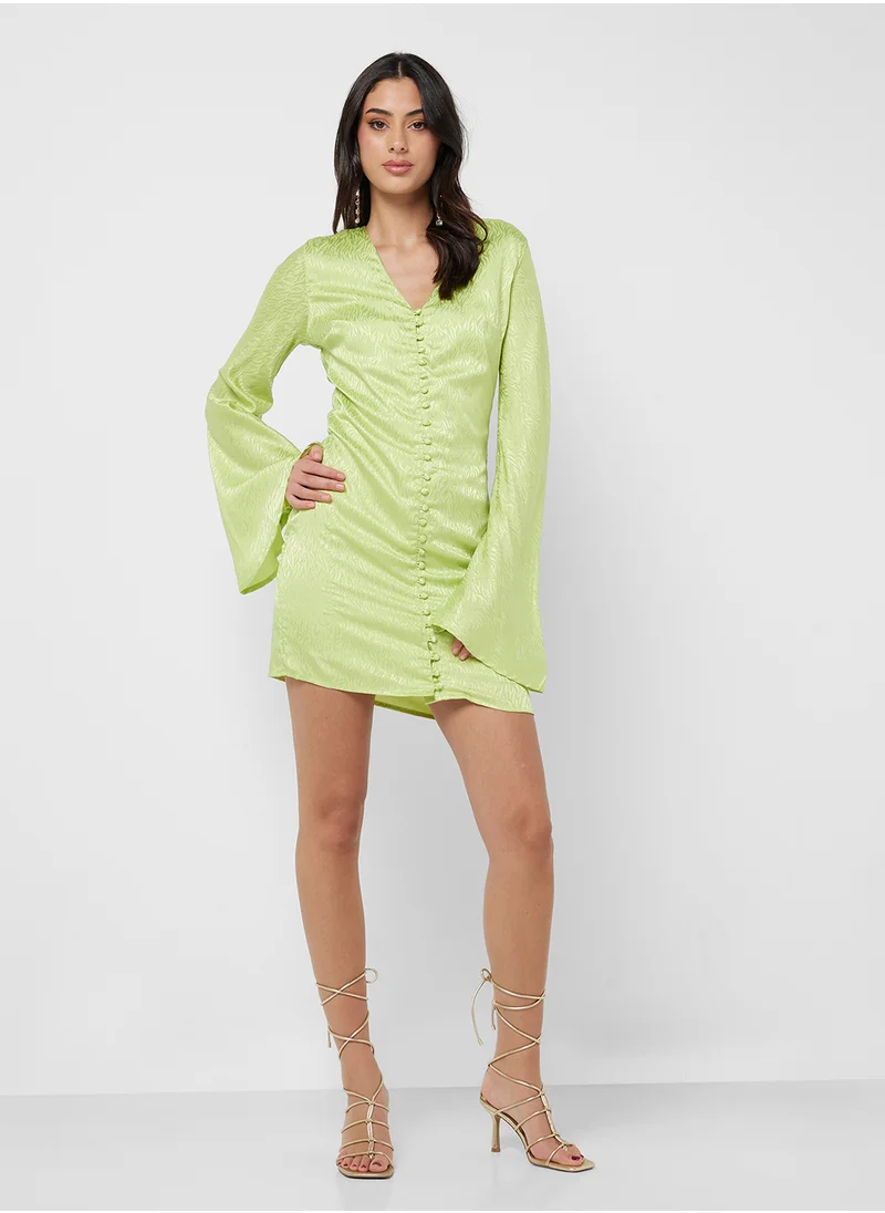 That’s My Gal Jacquard Silk Satin Buttoned Dress