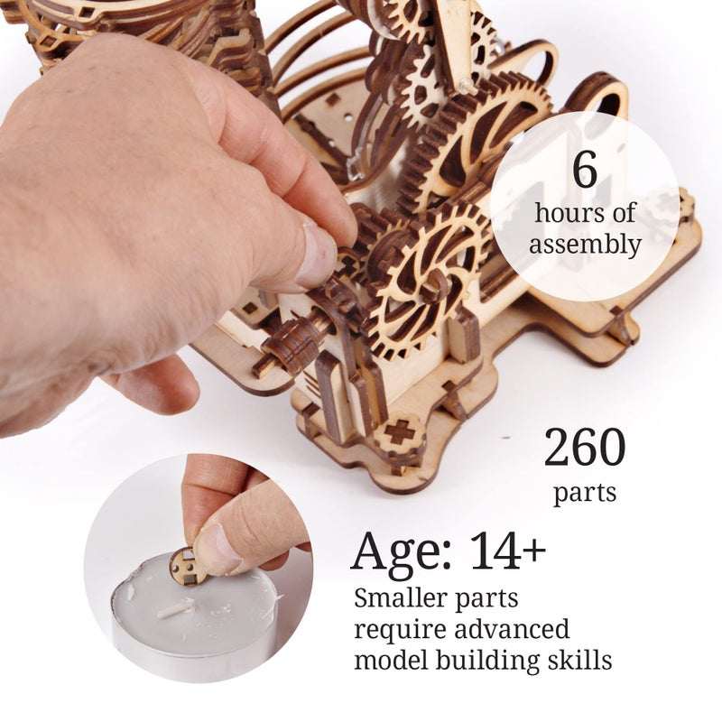 iDventure Wooden Marble Run Dragon | 3D Mechanical Wooden Model Kit | Hand-Cranked Marble Track with 15 Steel Balls | Unique DIY Gift for Adults & Teens - Image 4