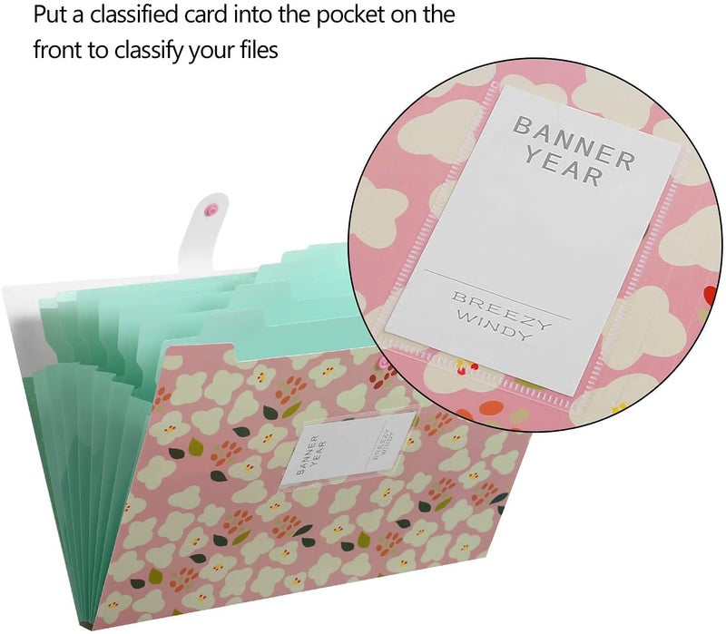 Wynhard Cute Expanding File Folder File Folders for Documents A4 File Folder Organiser Aesthetic Documents File Folder Document Organizer File Accordion File Folders Certificate File Holder Office - Image 5