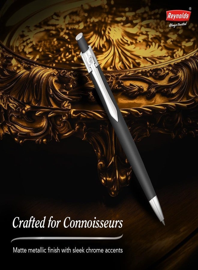 Reynolds Metal Pens (Iconic Onyx) | Premium Pens For Gifting | Retractable Pens For Personal & Professional Use | Stylish Gifts for Men & Women | Trim Ball Pens For Corporate Gifting | Blue Ink - Image 5